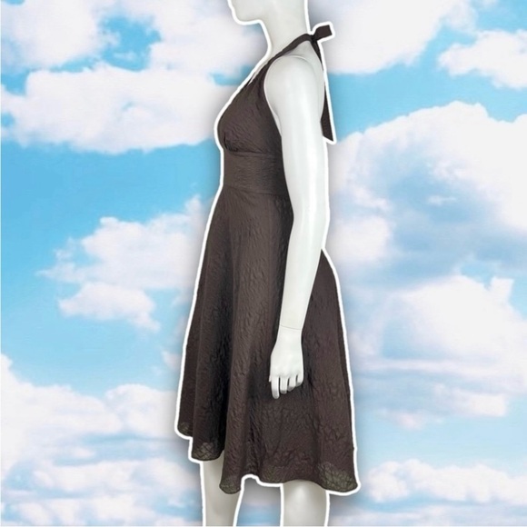 J. CREW Y2k Vintage Seersucker Crinkle Gauze Halter Midi Dress Preppy Coastal - Picture 7 of 11